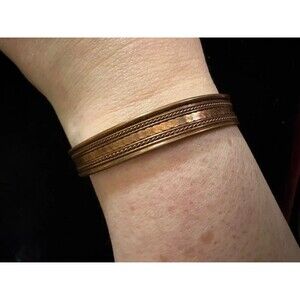 Vintage Solid Copper Magnetic Cuff Bracelet - Therapy Style